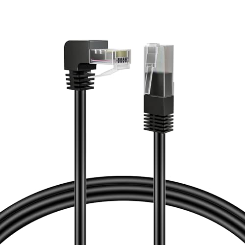 TNP Cat6 Ethernet-Kabel (rechtwinklig, 1,8 m) – RJ45 90 Grad Netzwerkstecker 500 MHz 10 Gigabit vergoldeter Patch-Stecker Draht LAN Kabel für PS4 Fire-Stick Xbox One Smart TV Gaming & Computer von TNP Products