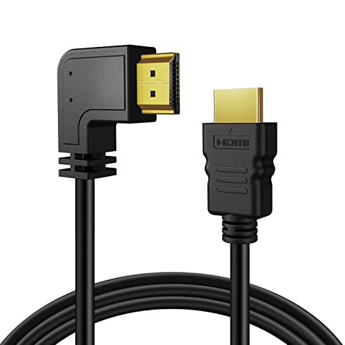 TNP HDMI Kabel abgewinkelt 90 Grad, 4k gewinkelt 90 Grad Winkelstecker - 1m, Eckstecker, für Blu-Ray-Player, Kabelbox, Apple TV, Roku, Playstation 5, kompatibel zu HDMI 2.0/1.4, schwarz von TNP Products