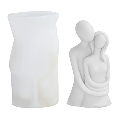 TNSLAND 3D Körper Kerzenform, Silikonform Kerzen Körper Paar Umarmen Kerzenformen Handgemachtes DIY Silikon Kerzenherstellung, für Handarbeit Ornamente Duftkerze Handgefertigte Seife (White Couples) von TNSLAND