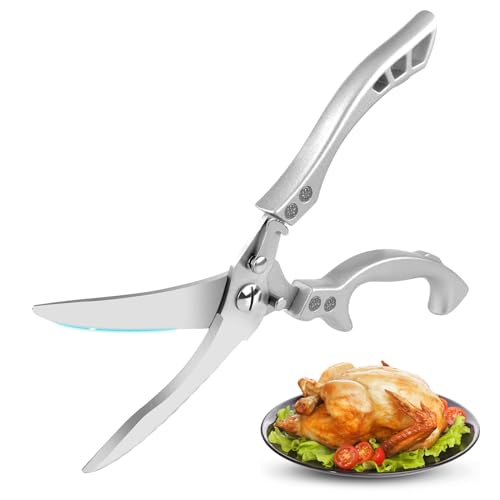 TNSLAND Edelstahl Geflügelschere Fleischschere Küchenschere Kitchen Scissors Schere Küche Geflügelscheren Testsieger Küchen Schere zum Zerteilen von Ente, Huhn, Gans, Pute oder Truthahn von TNSLAND