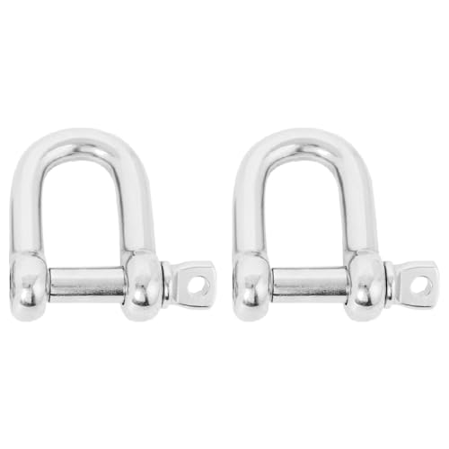 TNSRAY 2 Stück Edelstahl Schäkel, Edelstahl Schäke Rostfrei Rundschäkel Drehschäkel D-Schäkel Drahtseil Verbinder mit Augenbolzen Stainless Steel, Rostfrei Rundschäkel Drehschäkel von TNSRAY