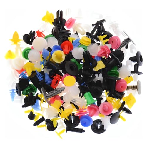 TNSRAY Auto Befestigung Clips, 100 Stück Befestigung Clips Türverkleidung, Universal Kunststoffniet Set mit Demontage Werkzeuge, Car Body Trim Clips, Auto Klammern stoßstangen Befestigung Clips von TNSRAY