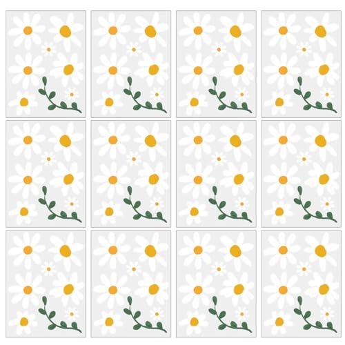 TNSRAY Gänseblümchen Aufkleber Aufkleber Auto Tuning, 12 Stück Sticker Koffer Motocross Gänseblümchen Aufkleber, Blumen Auto Aufkleber wasserdichte, Fahrrad Aufkleber Gänseblümchen Blumen Aufkleber von TNSRAY