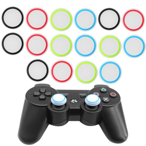 TNSRAY Joystick Kappen Thumb Grips, 16 Stück Joystick Kappen Thumb Grips, Controller Zubehör Sticks Joystick Aufsätze PS5 Controller Zubehör Sticks Joystick Schutz Stick Aufsätze, für PS4, PS5 von TNSRAY