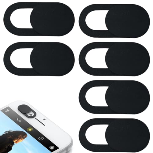 TNSRAY Webcam Abdeckung, 6 Stück Cover Kamera Laptop, Ultra dünne Web Kamera Abdeckung,Handyzubehör Schutz Ihrer Privatsphäre Online, für Computer Laptop, MacBook Pro, Smartphone, PC(Schwarz) von TNSRAY