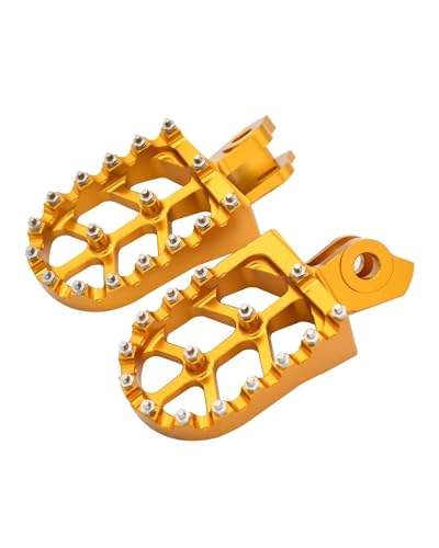 TNSSCZM Fußrasten Pedale Auflager Für Yamaha Tenere XT660Z XT660R Für Suzuki RMZ450 RMX450Z RMZ250 Motorrad CNC Aluminium Fußstützen Fußstütze Pedale Fußstützen Motorradpedal Fußraste(Gold) von TNSSCZM