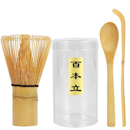 4 Stück Matcha Set,Traditionelles Starter Set mit Bambusbesen,Schaufel,Teelöffel,Schneebesenhalter Perfektes Set für Anfänger,Handgemachter Matcha für das ultimative Matcha Erlebnis von TNTGMG