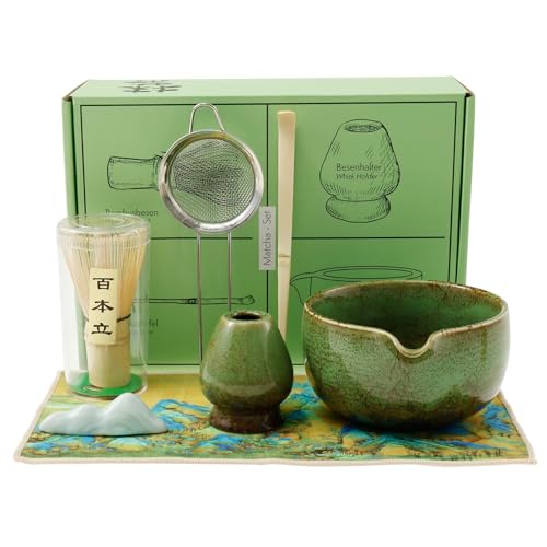 7 PCS Matcha Starter Kit,Keramische Matcha-Schale mit Ausguss, traditionelle Matcha-Mischschüssel mit Schneebesen, Schaufel, Schaufel, Halter,Handtuch, Ständer für ultimative Matcha-Erfahrung 7 PCS Matcha Starter Kit,Keramische Matcha-Schale mit Ausguss, traditionelle Matcha-Mischschüssel mit Schneebesen, Schaufel, Schaufel, Halter,Handtuch, Ständer für ultimative Matcha-Erfahrung von TNTGMG