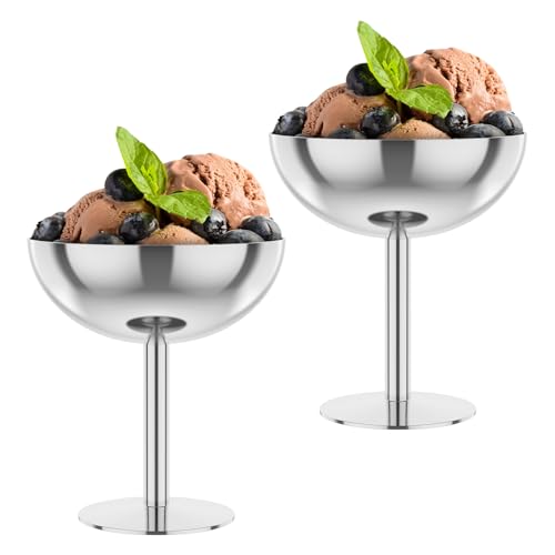 Eiscreme Schalen,2 Stück Edelstahl Dessert Schalen,200ml Mini Soße Schalen,Wiederverwendbare Eiscreme Becher,Pudding Tassen Salat Dessert Halter Snack Obst Süßigkeiten Container Eiscreme Schalen,2 Stück Edelstahl Dessert Schalen,200ml Mini Soße Schalen,Wiederverwendbare Eiscreme Becher,Pudding Tassen Salat Dessert Halter Snack Obst Süßigkeiten Container von TNTGMG