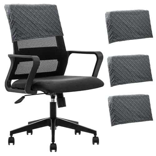 Stuhl zurück Abdeckungen,4 Stück Universal Bürostuhlbezüge Set,28×48 cm,Abnehmbare Polyester Stuhl Abdeckungen,Dehnbar Schreibtisch Kopfschutz,Waschbar Dining Sitz Slipcover für Küche Gaststätte von TNTGMG