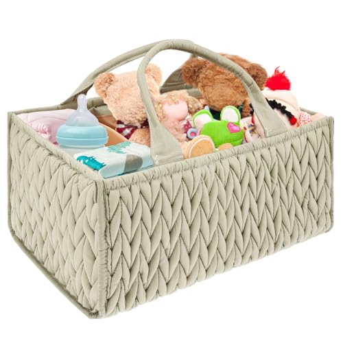 TNTGMG Baby Windel Caddy,Große Nursery Storage Basket mit Griff,36×25×17 cm,Baumwolle Kinderzimmer Aufbewahrungskorb,Grün Windeleimer Organizer für Neugeborene Windeln und Baby Wipes,Mädchen,Jungen TNTGMG Baby Windel Caddy,Große Nursery Storage Basket mit Griff,36×25×17 cm,Baumwolle Kinderzimmer Aufbewahrungskorb,Grün Windeleimer Organizer für Neugeborene Windeln und Baby Wipes,Mädchen,Jungen von TNTGMG
