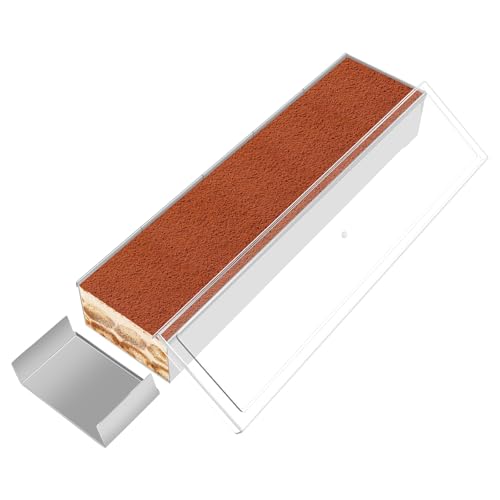 TNTGMG Backform,Rechteckige Käsekuchenform mit Deckel,40 cm Edelstahl-Tiramisu-Form,Ungiftig,Antihaftbeschichtete Kuchenformen,Wiederverwendbares Backgeschirr für Kuchen,Brownies,Käsekuchen,Lasagne von TNTGMG