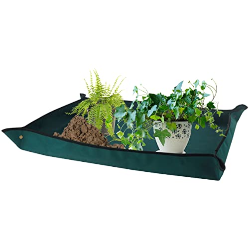 TNTGMG Pflanzmatte,110×75 cm,Oxford-Gewebe Umtopfmatte,Große Umtopfmatte für Zimmerpflanzen und Umtopfen,Tragbare Umtopfschale,Wasserdichte Gartenmatte für Garten Draußen von TNTGMG