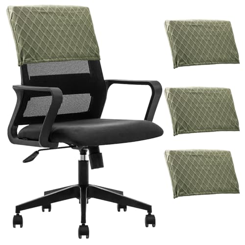 Stuhl zurück Abdeckungen,4 Stück Universal Bürostuhlbezüge Set,28×48 cm,Abnehmbare Polyester Stuhl Abdeckungen,Dehnbar Schreibtisch Kopfschutz,Waschbar Dining Sitz Slipcover für Küche Gaststätte von TNTGMG