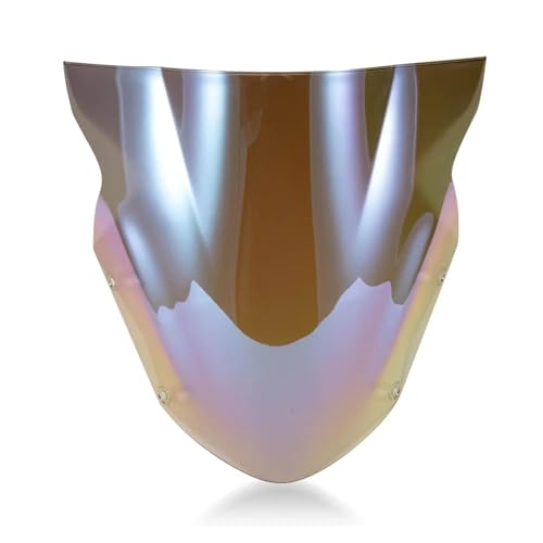 Windschutzscheibe Für Ninja 650 ER6F 2009 2010 2011 Motorrad Zubehör Windschutzscheibe Windschutz Double Bubble Windabweiser(Light Iridium) von TNTVLMVUZ