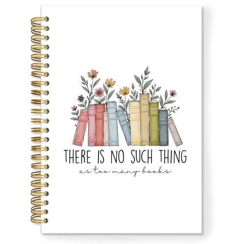 TNUW Book Lover Reading Spiral Notebook, Book Lover Gifts for Bookish Readers Journal Notebooks for Note Taking, Bookworm Gifts for Women, Floral Hardcover Notebook Journal, 5.5x8.3 Inch von TNUW
