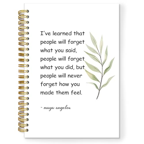 TNUW Inspirational Spiral Notebook, Maya Angelou Quotes Motivational Journal Notebooks for Note Taking, Inspirational Gifts for Women, Motivational Hardcover Notebook Journal, 5.5x8.3 Inch von TNUW