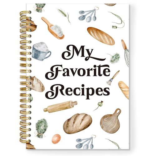 TNUW Recipe Spiral Notebook, My Favorite Recipe Journal Notebooks for Note Taking, Gifts for Cooking Lovers Women, Cooking Gifts Hardcover Notebook Journal, 5.5x8.3 Inch von TNUW