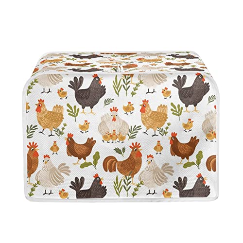 TOADDMOS Toaster-Abdeckung für kleine Küchengeräte mit Hühnermotiv, Staub- und Fingerabdruckschutz, waschbar und faltbar von TOADDMOS