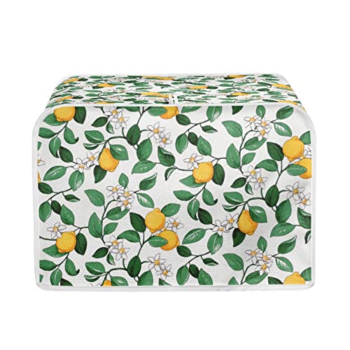 TOADDMOS Toaster-Abdeckung für kleine Küchengeräte, waschbar, Motiv: Zitronenblätter, Staub- und Fingerabdruckschutz von TOADDMOS