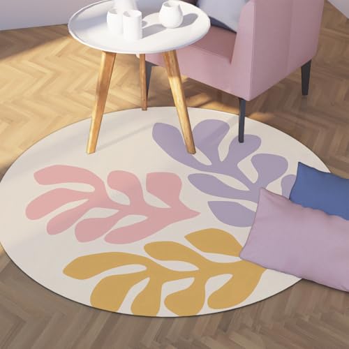 Runde Teppiche im Boho-Stil 120cm Mehrfarbiger Abstrakter Algenmuster Rutschfester waschbarer weicher niederfloriger runder Teppich für den Home-Office-Eingang Runde Teppiche im Boho-Stil 120cm Mehrfarbiger Abstrakter Algenmuster Rutschfester waschbarer weicher niederfloriger runder Teppich für den Home-Office-Eingang von TOANGWALL