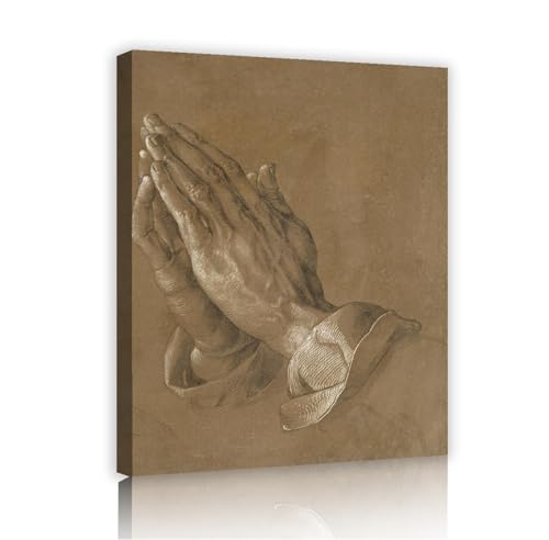TOANGWALL Albrecht düRer Leinwanddrucke Betende Hände Wandkunst Berühmte Ölgemälde Kunstwerke Bilder für Schlafzimmer Wohnzimmer Wohnkultur 80x96cm Innenrahmen von TOANGWALL