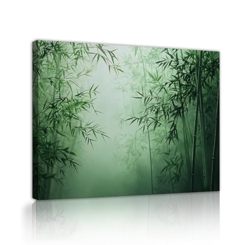 TOANGWALL Dichter Bambuswald Leinwand Kunstdruck Poster Verträumte ästhetische Szenerie Bild Malerei Wandkunst für Büro Cafe Wohnkultur 60x90cm Innenrahmen von TOANGWALL