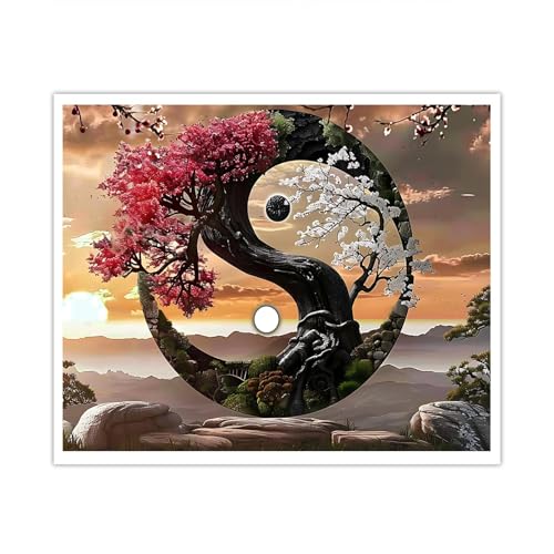 TOANGWALL Japanischer Stil Druck auf Leinwand Wandkunst Tai Chi Yin Yang Vier Jahreszeiten Blume Baum Muster Poster Malerei Bild für Flur Dekor 65x80cm rahmenlos TOANGWALL Japanischer Stil Druck auf Leinwand Wandkunst Tai Chi Yin Yang Vier Jahreszeiten Blume Baum Muster Poster Malerei Bild für Flur Dekor 65x80cm rahmenlos von TOANGWALL