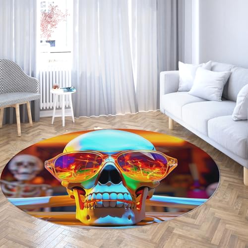 TOANGWALL Music Series Runder Teppich 180cm Lustiges Skelett waschbar weicher niedriger Flor Rutschfester Innenkreis für Schrank Badezimmer Zuhause Flur Spielzimmer TOANGWALL Music Series Runder Teppich 180cm Lustiges Skelett waschbar weicher niedriger Flor Rutschfester Innenkreis für Schrank Badezimmer Zuhause Flur Spielzimmer von TOANGWALL