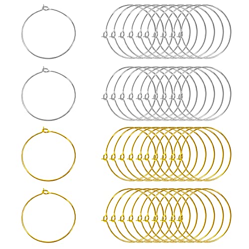 TOAOB 100 Stück 25 mm Metall Ohrringe Ringe Weinglas Markierungen für Party Dekoration und Schmuck Herstellung Ohrringe von TOAOB THE ONE AND ONLY BABY