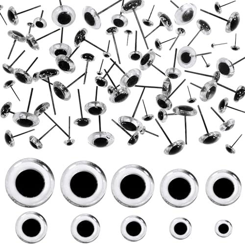 TOAOB 100 Stück Glas Augen Puppenaugen Transparentem Gemischte Größe Rund Plug in Metallnagel Sicherheitsaugen für Puppenherstellung von TOAOB THE ONE AND ONLY BABY