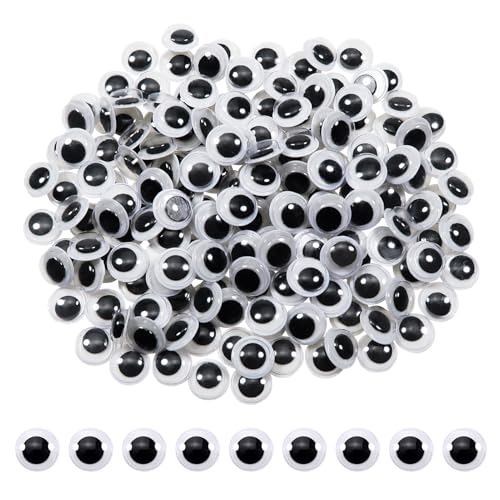 TOAOB 100 Stück Selbstklebend Wackelaugen Runde Schwarz Weiß 10mm Kunststoff Augen für Scrapbooking Kunsthandwerk Puppe Zubehör von TOAOB THE ONE AND ONLY BABY