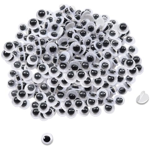 TOAOB 100 Stück Selbstklebend Wackelaugen Runde Schwarz Weiß 5mm Kunststoff Augen für Scrapbooking Kunsthandwerk Puppe Zubehör von TOAOB THE ONE AND ONLY BABY