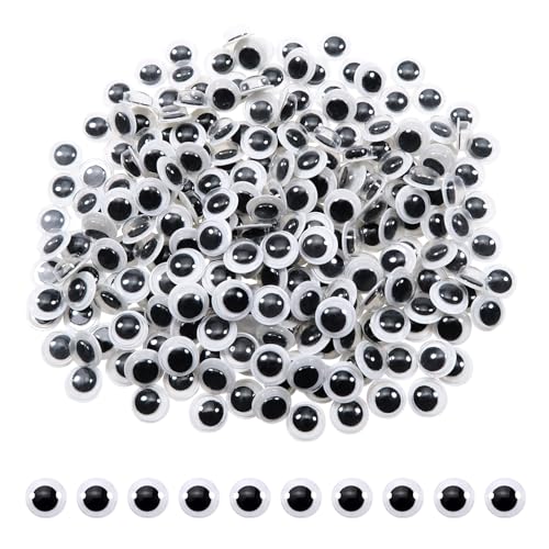 TOAOB 100 Stück Selbstklebend Wackelaugen Runde Schwarz Weiß 8mm Kunststoff Augen für Scrapbooking Kunsthandwerk Puppe Zubehör von TOAOB THE ONE AND ONLY BABY