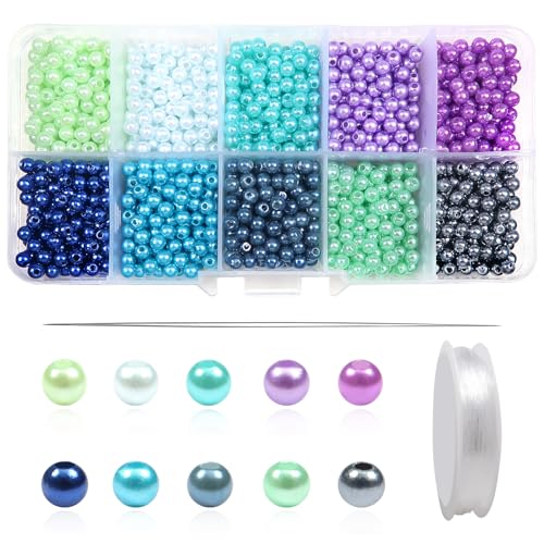 TOAOB 1000 Stück 4mm Runde Schmuckperlen Sortierte Kunstperlen Mehrfarbig Bastelperlen mit Elastisch Schmuckfaden Faden für Schmuckherstellung TOAOB 1000 Stück 4mm Runde Schmuckperlen Sortierte Kunstperlen Mehrfarbig Bastelperlen mit Elastisch Schmuckfaden Faden für Schmuckherstellung von TOAOB THE ONE AND ONLY BABY