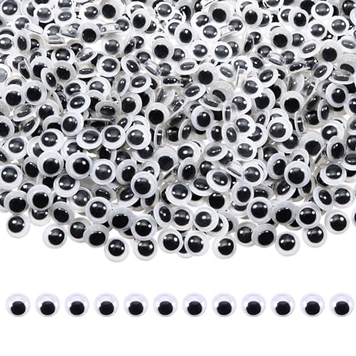 TOAOB 1000 Stück Wackelaugen Selbstklebend Runde Schwarz Weiß 6mm Kunststoff Augen für Scrapbooking Kunsthandwerk Zubehör von TOAOB THE ONE AND ONLY BABY