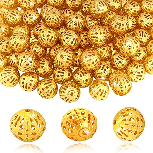 TOAOB 100pcs 10mm Golden Filigrane Hohlkugeln Metall Spacer Perlen für Handwerk Schmuck Machen TOAOB 100pcs 10mm Golden Filigrane Hohlkugeln Metall Spacer Perlen für Handwerk Schmuck Machen von TOAOB THE ONE AND ONLY BABY
