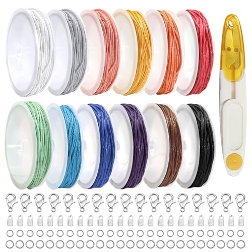 TOAOB 120 Meters 12 Farbe Gewachste Baumwollschnur Wachsband Baumwollkordel Durchmesser 1mm enthalten Schnüpfe und Schere für Schmuckherstellung DIY Handwerk Machen TOAOB 120 Meters 12 Farbe Gewachste Baumwollschnur Wachsband Baumwollkordel Durchmesser 1mm enthalten Schnüpfe und Schere für Schmuckherstellung DIY Handwerk Machen von TOAOB THE ONE AND ONLY BABY