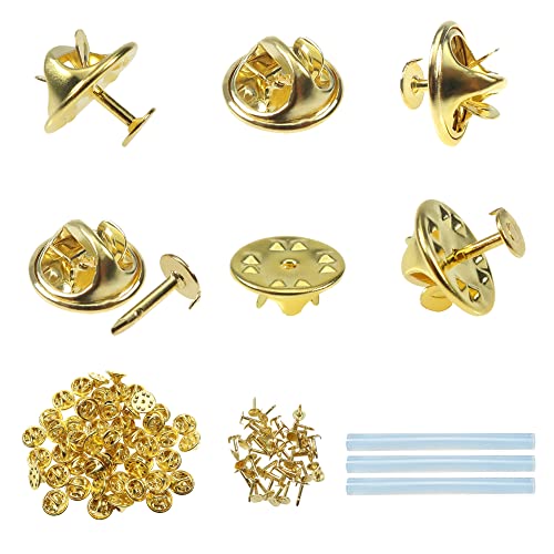 TOAOB 150 Sets Verschlüsse Butterfly Clips Pin Backs Schmetterling Krawatte Reißzwecken mit Leeren Pins Schmetterlings Clutch mit 3 STK Schmelzklebstoff für DIY Schmuck Handwerk von TOAOB THE ONE AND ONLY BABY