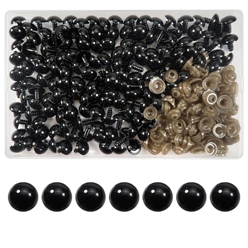 TOAOB 150 Stück Sicherheitsauge 14mm Schwarz Kunststoff Basteln Puppen Augen Knopfaugen mit Unterlegscheiben für Häkeltiere Puppe Marionette Plüschtier Teddyaugen TOAOB 150 Stück Sicherheitsauge 14mm Schwarz Kunststoff Basteln Puppen Augen Knopfaugen mit Unterlegscheiben für Häkeltiere Puppe Marionette Plüschtier Teddyaugen von TOAOB THE ONE AND ONLY BABY