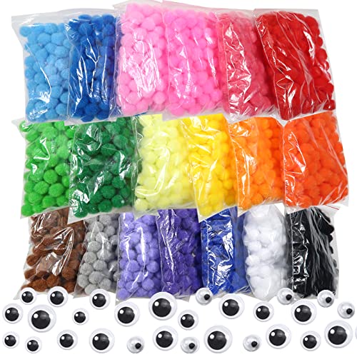 TOAOB 2000 Stück Pompons 10mm Bunte Pompom Flauschigen Plüsch set Bälle Kunst Bommel Einschließlich 100 Stück Selbstklebend Wackelaugen für Lustige DIY Kreative Handwerk TOAOB 2000 Stück Pompons 10mm Bunte Pompom Flauschigen Plüsch set Bälle Kunst Bommel Einschließlich 100 Stück Selbstklebend Wackelaugen für Lustige DIY Kreative Handwerk von TOAOB THE ONE AND ONLY BABY