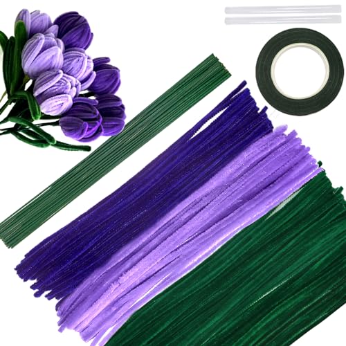 TOAOB 200 Stück 3 Farben Pfeifenputzer Bunt Set mit Blumendraht und Blumenband Chenille Stems Pipecleaners für Tulpenstrauß Bastelprojekte und Dekorationen TOAOB 200 Stück 3 Farben Pfeifenputzer Bunt Set mit Blumendraht und Blumenband Chenille Stems Pipecleaners für Tulpenstrauß Bastelprojekte und Dekorationen von TOAOB THE ONE AND ONLY BABY