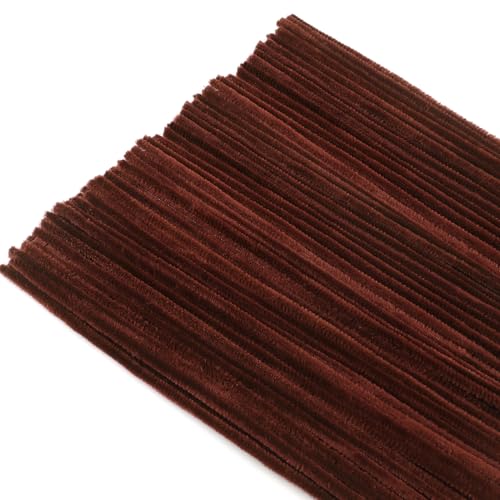 TOAOB 200 Stück Chenille Pfeifenreiniger Braun 30 cm Lang und 6 mm Breit für Bastelarbeiten und Dekoration Heimwerken von TOAOB THE ONE AND ONLY BABY