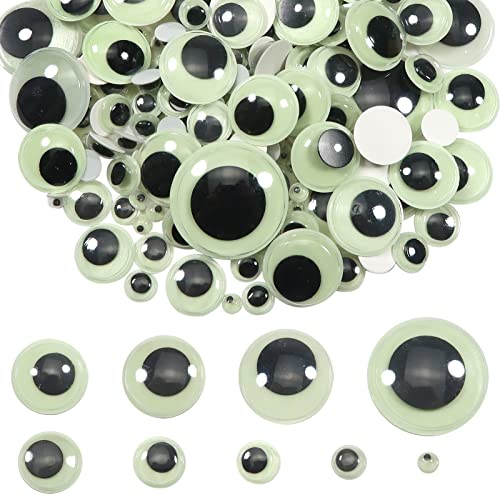 TOAOB 200 Stück Wackelaugen Selbstklebend Leuchtende Rund Bastelaugen Nachtleuchtend 6mm bis 30mm Kunststoff Augen für Scrapbooking Kunsthandwerk Zubehör von TOAOB THE ONE AND ONLY BABY