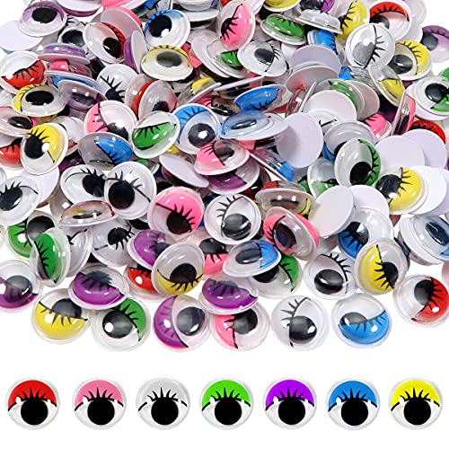 TOAOB 210 Stück Selbstklebend Wackelaugen mit Wimpern Runde Mehrfarbig 12mm Kunststoff Augen für Scrapbooking Kunsthandwerk Zubehör von TOAOB THE ONE AND ONLY BABY