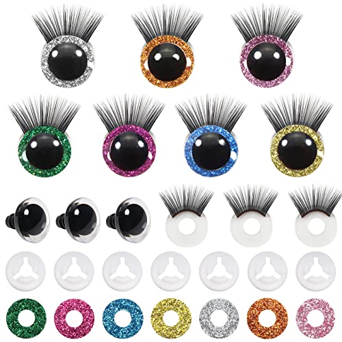 TOAOB 28 Stück Glitzer Sicherheitsaugen für Häkeltiere 16 mm Puppenaugen Sicherheitsaugen Kunststoff Basteln Augen Glitter Spielzeug Augen Mit Wimper für Puppe Marionette Plüschtier Teddyaugen TOAOB 28 Stück Glitzer Sicherheitsaugen für Häkeltiere 16 mm Puppenaugen Sicherheitsaugen Kunststoff Basteln Augen Glitter Spielzeug Augen Mit Wimper für Puppe Marionette Plüschtier Teddyaugen von TOAOB THE ONE AND ONLY BABY