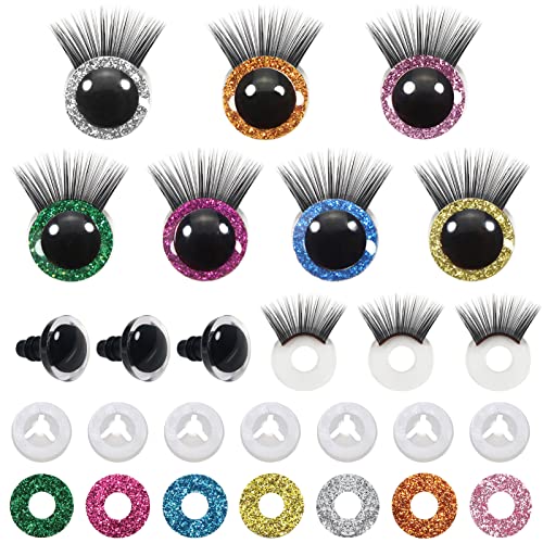 TOAOB 28 Stück Glitzer Sicherheitsaugen für Häkeltiere 12mm Puppenaugen Sicherheitsaugen Kunststoff Basteln Augen Glitter Spielzeug Augen Mit Wimper für Puppe Marionette Plüschtier Teddyaugen TOAOB 28 Stück Glitzer Sicherheitsaugen für Häkeltiere 12mm Puppenaugen Sicherheitsaugen Kunststoff Basteln Augen Glitter Spielzeug Augen Mit Wimper für Puppe Marionette Plüschtier Teddyaugen von TOAOB THE ONE AND ONLY BABY