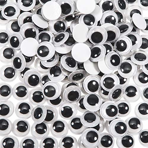 TOAOB 300 Stück Wackelaugen Selbstklebend Runde Schwarz Weiß 10mm Kunststoff Augen für Scrapbooking Kunsthandwerk Zubehör von TOAOB THE ONE AND ONLY BABY