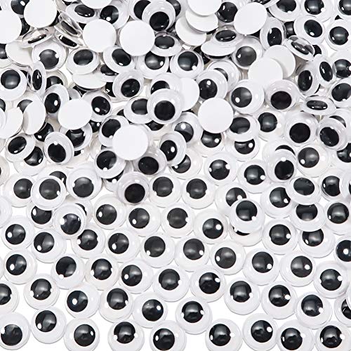 TOAOB 300 Stück Selbstklebend Wackelaugen Runde Schwarz Weiß 12mm Kunststoff Augen für Scrapbooking Kunsthandwerk Zubehör von TOAOB THE ONE AND ONLY BABY
