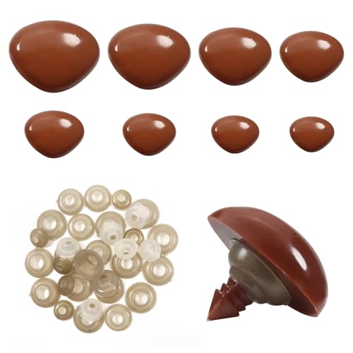 TOAOB 33 Stück Puppennase Sicherheitsnase Kunststoff Craft Nase Braun Set 7mm bis 24mm mit Unterlegscheiben für Puppe Marionette TOAOB 33 Stück Puppennase Sicherheitsnase Kunststoff Craft Nase Braun Set 7mm bis 24mm mit Unterlegscheiben für Puppe Marionette von TOAOB THE ONE AND ONLY BABY
